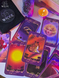 Numerology tarot reading with purple tarot cards designed by Nevena Djukic 
